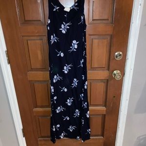 Vintage honors navy blue floral dress! Size M(tts)